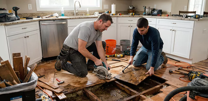 Kitchen Floor Water Damage Repair in Fountain Hills
